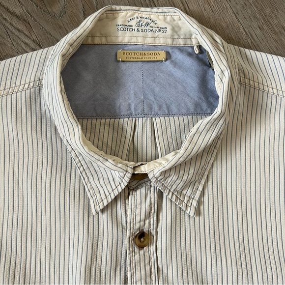 Scotch & Soda Beige Striped Button-Down Shirt - Picture 5 of 8